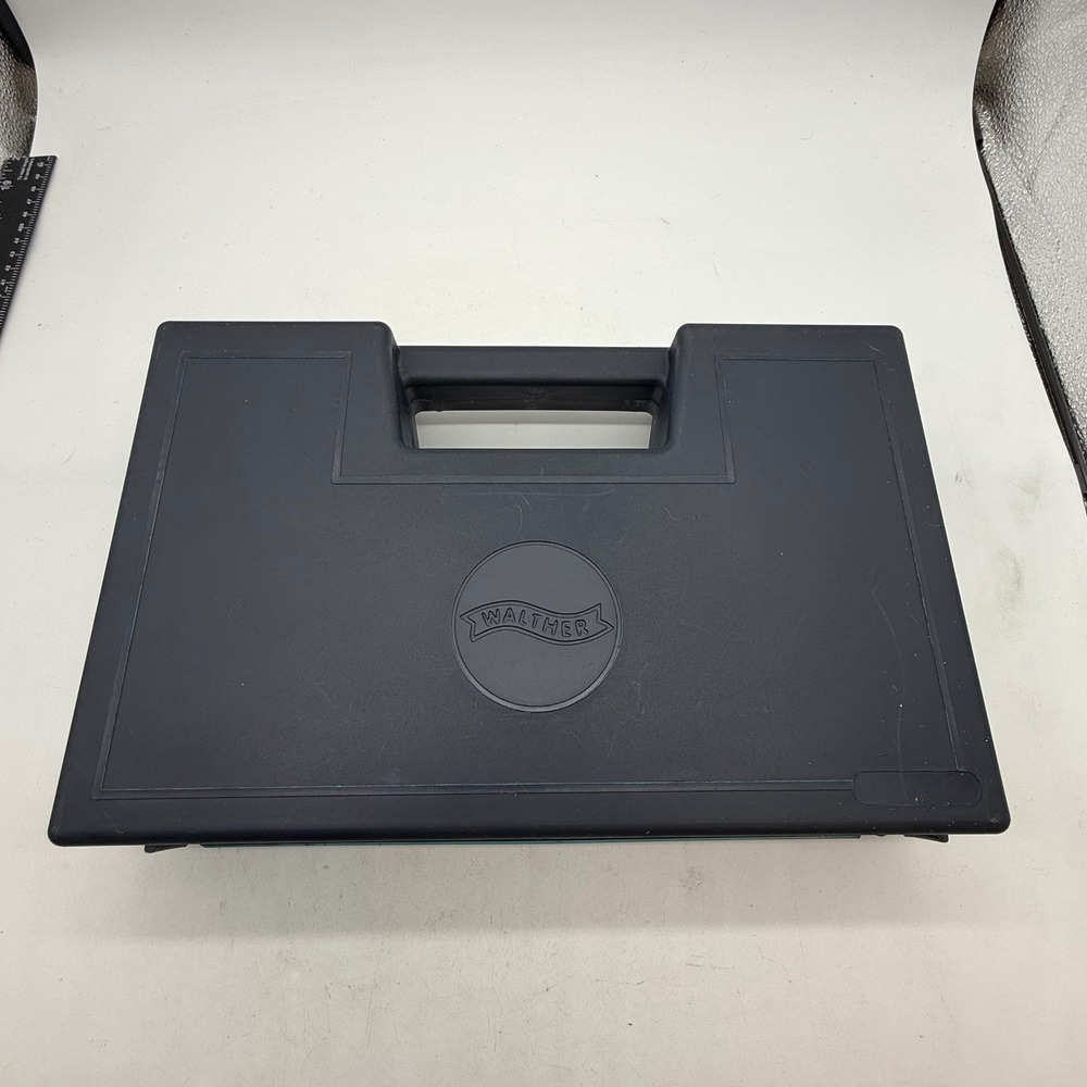 Walther Black Hard Plastic Handgun Storage Case with Foam Interior and Rod